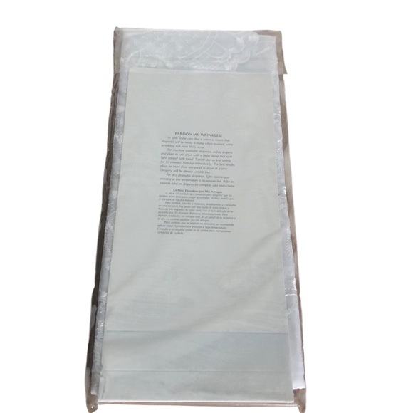 2x JCPenney vintage white scalloped Joy Embroidered curtain valance 60 x 18 New - Picture 2 of 4